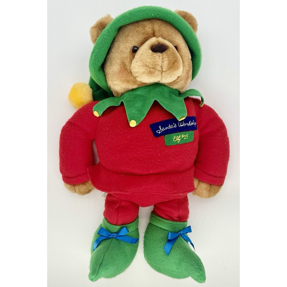 Vintage Hallmark Santa's Workshop Elf #25 Teddy Bear Plush 16" Christmas Bells